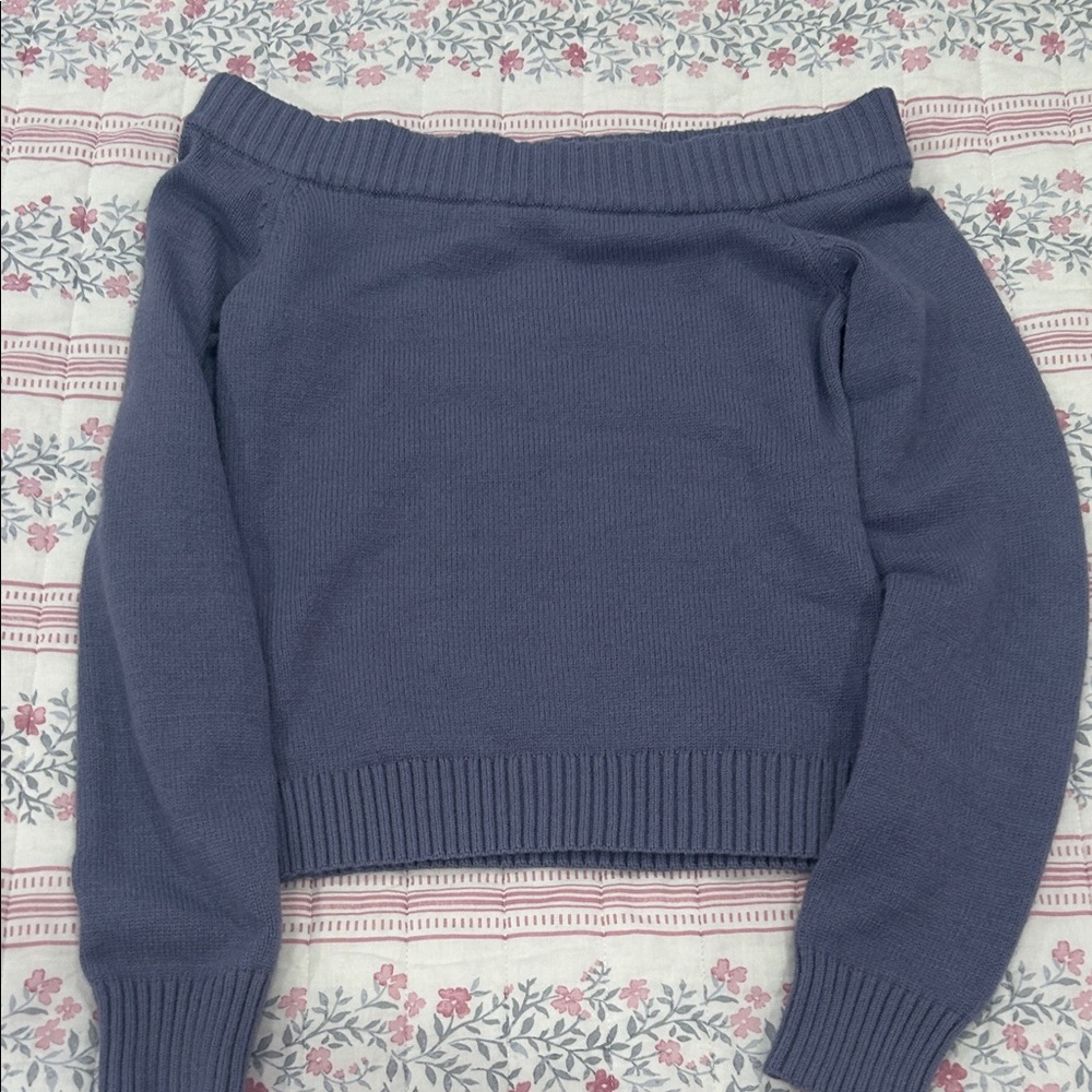 Edikted Off-Shoulder Sweater - Blue